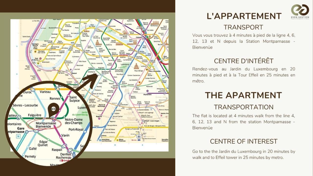 דירות פריז Prox.Gare Montparnasse-Galeries Lafayette! 4Pers. מראה חיצוני תמונה